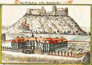 Grditzberg alter Prospect - Stary widok starego i nowego zamku